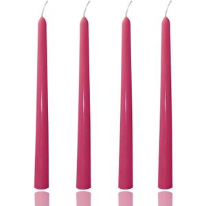 10 inch Gradient Taper Candles,Set of 4 Tapered Candle, Tall Candlesticks,Conical Stick Candles,Smokeless,Home Dinner, Party, Wedding, Halloween, Christmas (Rose red, 10inch)