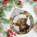 Cattle Stained Glass Orament - Christmas Ornament - Christmas Decorations for Tree - Holiday Present ldeas - Gift Exchange (Cow)