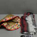 Yahenda 4 Pcs Colrful Costume Set for Adults Include Colrful Serape Poncho Sombrero Sunglasses Moustache