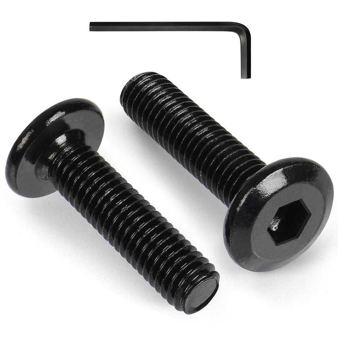 VGBUY M8-1.25 x 25 mm 30pcs Flat Head Hex Socket Cap Screws Metric M8 Bolts, 304 Stainless Steel 18-8, Black Zinc Plated, Full Thread, with Hex Spanner