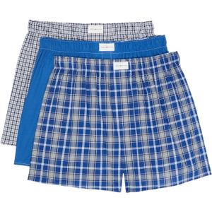Tommy Hilfiger Men's Cotton Classic 3-Pack Woven Boxer (Medium, Glacier)