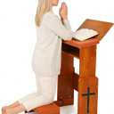 JoyPcsTable Prayer Kneeler Bench with Book Rest, Adjustable Height