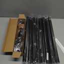 Zeerobee Curtain Rods for Windows 66 to 120, 1 Inch Industrial Wrap Around Black Curtain Rod, Indoor/Outdoor Room Divider Adjustable Drapery Pole, 66"-120"