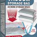 10 Pack Vacuum Storage Bags, 5 Jumbo and 5 Large Compression Space Saver, Vacuum Seal Bags for Clothes, Clothing, Comfoters, Pillows, Blanket, Bedding