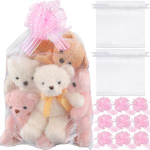 SilTriangle 6 Sets 30 x 40 Inches Extra Large White Organza Fabric Bags with Pull Bow for Gift Basket Large Organza Gift Wrapping Mesh Drawstring Bag for Christmas Wedding Bridal Baby Shower Easter (1 Count (Pack of 6))