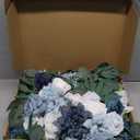 Emivery Wedding Arch Flowers Kit (Pack of 4) Dusty Blue Flower Arrangement with 2pcs Draping Fabric Artificial Flower Swag for Wedding Ceremony Reception Backdrop Decorations