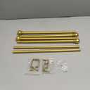 2 Pack Gold Curtain Rods for windows 32 to 48 inch, 5/8 inch Splicing Heavy Duty Metal Curtain Rod Set with Brackets