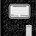 Top Flight Sewn Marble Composition Book, Black/White, Quad Rule, 4 Squares per Inch, 9.75 x 7.5 Inches, 100 Sheets (41320)