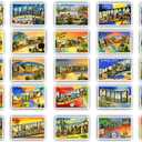 GREETINGS FROM 50 American states vintage reprints postcard set (ca. 1930-1940's). Large letter name postcards of each U.S. state. Post card variety pack. Made in USA.