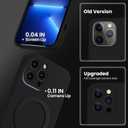 MCFANCE Magnetic Silicone Case with Stand for iPhone 13 Pro Max (6.7 inch) | Compatible with MagSafe, Shockproof Protection, Anti-Scratch Microfiber Lining | Black