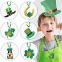 2 x Mega-L St Patricks Day Necklaces, 18Pcs Green Gold Clover St Patricks Beads Accessories, Irish Bead Shamrock Necklaces, 6 Style Glitter Pendants for Parade Irish St Patricks Day Themed Party Favor
