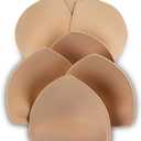 SERMICLE Bra Pad Inserts 4 Pairs, Bra Pads Sewn Padded for Sports Bra A/B or C/D,D/E Cup Beige or Black, White Optional (Beige)