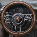 HAOKAY Top Grade Brown Genuine Leather Steering Wheel Cover Men Women, Luxury Steering Wheel Cover for Cars, SUVS and Trucks, Universal 14.5-15 inch