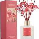 COCORRÍNA Reed Diffuser - Orange Blossom 6.76 Fl.oz Reed Diffuser Sets with Preserved Flowers, Diffuser with 8 Sticks for Bathroom Shelf Decor