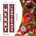 Christmas Decorations Outdoor Indoor, Merry Christmas Banner Xmas Yard Front Porch Door Sign forChristmas Home Navidad Decor Door Wall Decoration (Red Black Plaid)
