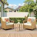 Floral Outdoor Pillow Covers Waterproof Spring Throw Pillow Cases Orange Yellow 20x20 Inch Set of 2 Decorative Summer Cushion Covers for Patio Furniture Garden Bench Porch Sofa