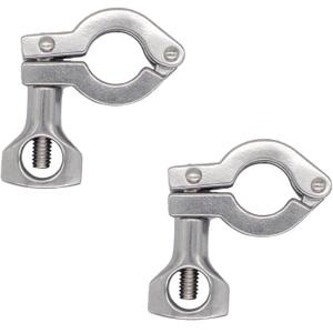 TC 0.5-0.75" Tri Clamp Stainless Steel 304 Heavy Duty Sanitary Clover with Silicone Gasket (2 Pack)