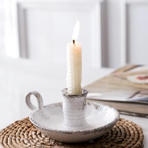 Candle Holder Ceramic Candlestick Holder, Candlelight Stand for Spell Candles, Taper Candles, and Incense, Halloween Christmas Dining Room Home Decoration Display