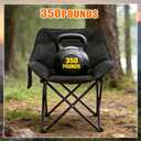 Redbaker 4 Pack Padded Camping Chairs for Adults Oversized Heavy Duty Folding Lawn Chair 400 Lbs Support with Carry Bag for Outdoor Camping Beach Fishing Patio, Black, 27 inches x 20 inches x 28.35 inches