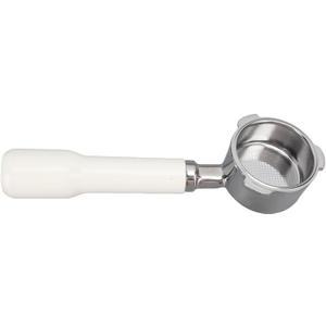 Stainless Steel 51mm Bottomless Portafilter with Filter Basket, Bottomless Portafilter 51mm 3 Ears Stainless Steel Coffee Portafilter Holder for 6001 5403 KF5400(White)