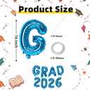 2 x KALOR Blue GRAD 2026 Banner Balloons, 16 Inch Mylar Foil letter Graduation Balloons 2026 Sign for Graduation Party Decorations, 8 Count