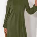 PRETTYGARDEN Fall Dresses for Women 2026 Long Sleeve Mini Short Flowy A Line Casual Holiday Party Tunic Dress Fashion Clothes (Green, L)