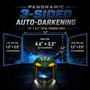 ANDELI Smart Auto-Adjust Welding Helmet with 2 LEDs, 3-Sided Auto Darkening, 4.6"×3.2" + 1.3"×2.5"