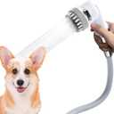 Dog Shower Attachment, Pet Shower Set with 9.84ft Hose, 3-mode Handheld Dog Shower Head, Pet Shower Attachment, No Drill Hook, Pet Bathing Tool (White)