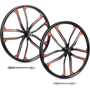 24"/26" Mountain Bike Wheelset, Lightweight Aluminum Alloy Disc Brake Wheels, 10 Spokes, 7-12 Speeds Threaded Freewheel, Universal Fit for 6 Bolts Disc Brake Mountain/Folding/Cruiser/BMX/Kids Bike
