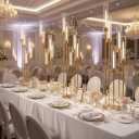 10 x 2PCS Gold Floor Candelabra,5 Arm Candle Holder Tall Floor Candle Holder with Acrylic Lampshade for Wedding Table Birthday Party Home Decoration Fit LED Taper Candles