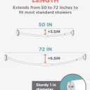 Zenna Home Curved Shower Curtain Rod, No Drill, 50-72 Inch Adjustable Tension Shower Rod for Bathroom, Rustproof, Non-Slip, Adds Room in Shower, Satin Nickel