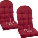 Outdoor Adirondack Chair Cushions for Garden Patio Waterproof Burgundy High Back Rocking Chair Cushion Set of 2 with Ties 47"*19.68"*3.9"