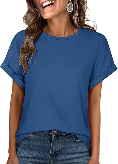 ANRABESS Oversized Tshirts for Women Summer Tops Short Sleeve Casual Loose Basic Tee Shirt Cute Outfits 2025 Trendy Clothes,M