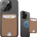 Miroddi for Magsafe Wallet, Magnetic Card Holder for iPhone 17/16/15/14/13/12 Series, Leather Magnet Phone Wallet Fit 4 Cards 3 Cash, Ultra-Thin, RFID Blocking, Brown