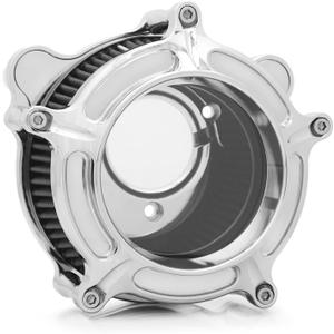 For harley davidson air cleaner filter sportster Touring street glide road king electra Dyna Softail motorcycle air intake (Chromed- gray filter, C-For Touring 2008-2016)