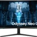 Samsung 32" Odyssey Neo G8 (G85NB) 4K UHD 240Hz 1ms G-Sync 1000R Curved Gaming Monitor, Quantum HDR2000, AMD FreeSync Premium Pro, Matte Display, DisplayPort, Black & White, LS32BG852NNXGO