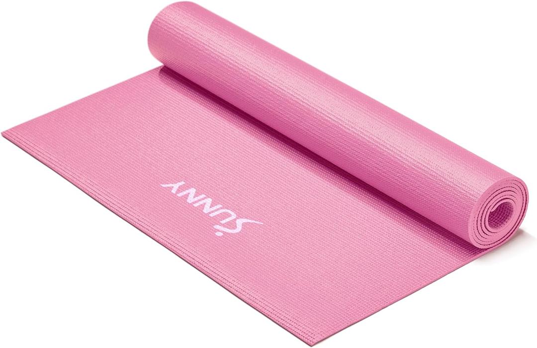Sunny Health & Fitness Non-Slip Yoga Mat Durable, Anti-Tear, Lightweight, Cushioned Support for Yoga, Pilates, Stretching Exercises, Meditation and Floor Workouts | Multiple Sizes & Colors 68"L x 24"W x 0.16"Th