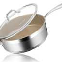 duxtop Ceramic Non-stick Sauté Pan with Lid, 5.5 Quart Deep Skillet
