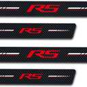 4Pcs Door Sill Plate Protectors Compatible with Chevy Camaro RS Car Accessories, Carbon Fiber Leather Door Sill Stickers for Camaro RS Auto Accessories