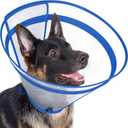 Dog Cone to Stop Licking, Clear Recovery Collar with Detachable Zipper, Sturdy Elizabethan Collar for Large Medium Small Dogs, Soft Adjustable Cone After Surgery Patented, Blue XXL