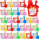 48 Pcs End of The Year Gift Summer Gifts 6 Inch Sand Beach Buckets and Shovels Bulk with Gift Cards Plastic Beach Pails WaterBucket for Graduation Summer Pool Party Favor(Striped Style)