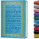 Light Blue A5 Lined Leather Journal Notebook,Inspirational Leather Journal Notebook for Men Women,200 Pages 100 Gsm Thick Ruled Paper Daily Diary for School,Travel,Business,Work (Light Blue)