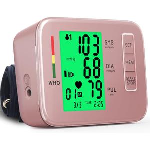 Blood Pressure Monitors,Pink Blood Pressure Machine Bp Cuff Automatic Upper Arm with 8.7-16.5 inches Adjustable Automatic High Blood Pressure Cuff for Home Use 2 x 90 Sets Memory (Blue BP Cuff)