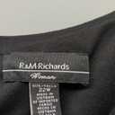 R&M Richards Women's Elegant Formal Sheath Dress | Chiffon Capelet Overlay, Side Slit & Rhinestone Detail | Cocktail Attire Black size 22w