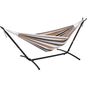 Portable Hammocks with 450 lbs Weight Capacity, Double Hammocks with Portable Carry Bag and Space Saving Stand, Adult Hammock for Outdoor, Patio, Garden, Yard