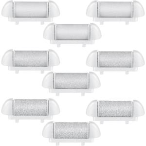 9 Pcs Different Replacement Roller Head for Electric Callus Remover Feet Pedicure Kit Care Foot Roller Refills Extra Coarse Regular Coarse Pedicure Tools for Dead Skin(White)