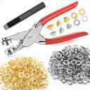 643Pcs Grommet Tool Kit 1/2 Inch(Inside Hole Size) Eyelet Kit with 320Pcs Eyelets Grommets, 320Pcs Washers, and Grommet Eyelet Pliers for Leather/Belt/Shoes/Crafts