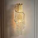 K9 Crystal Wall Sconces Gold - Luxury Indoor Wall Light Fixtures, Crystal Vanity Wall Mount Lamps for Living Room, Bedroom, Bathroom, Bedside, Hallway Stairway(Easy Install) (Golde)