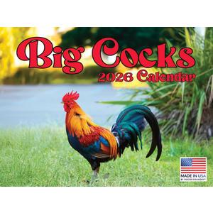 Big Cocks Calendar 2026 Rooster Monthly Wall Calender 12 Month | American Made In The USA