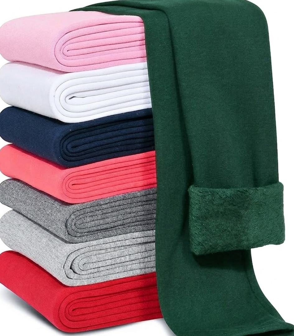 Girls Fleece Lined Leggings Thick Winter Warm Pants Thermal Tights for Toddler Kids (4-5T, Green)